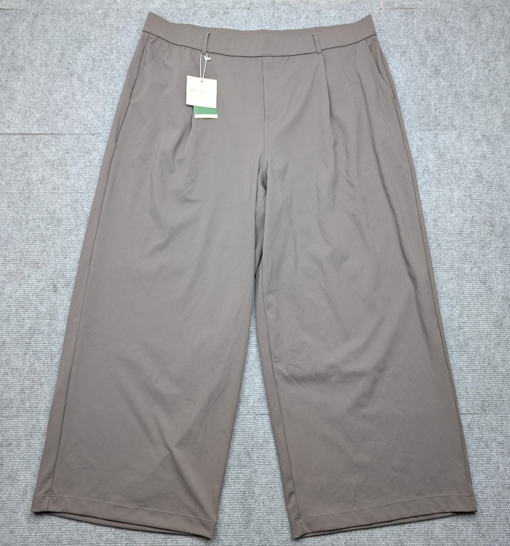 Halara Wide Leg Pants Womens 2X Comfort Stretch Trouser Athleisure Brown Classic